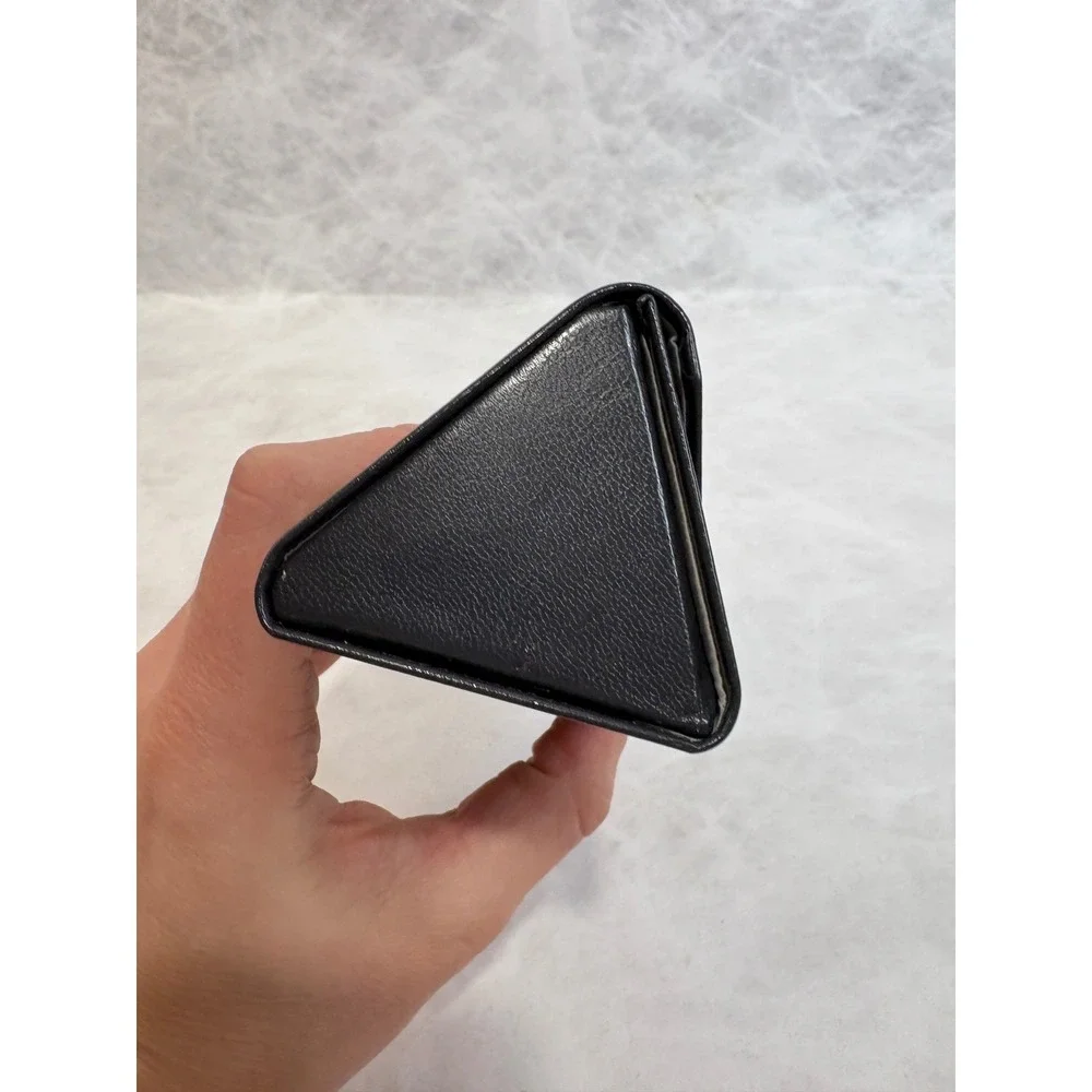 Bulova Gray Triangular Folding Eyewear Case Collapsible Magnetic Glasses Box